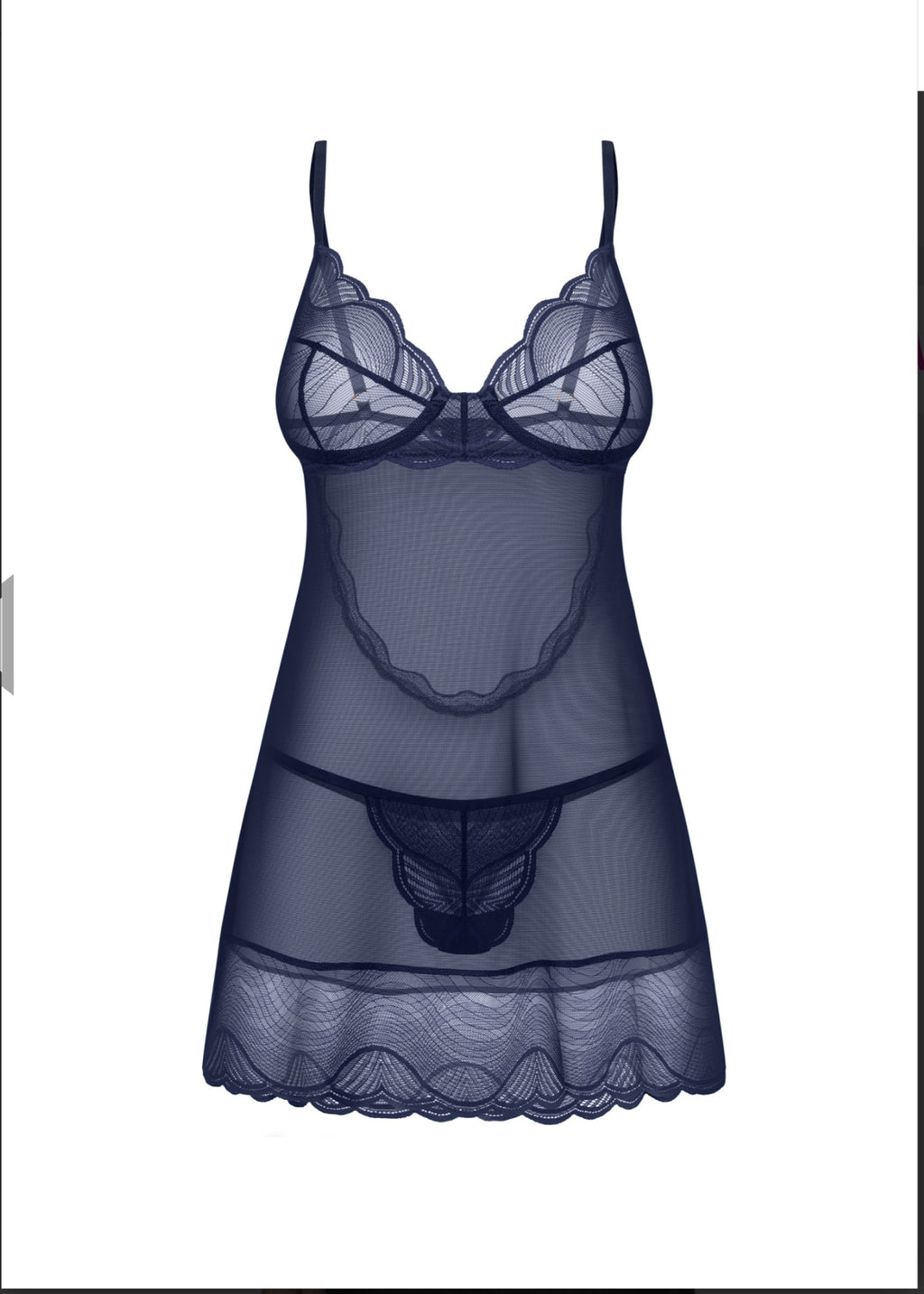 Obsessive Nightly Blue Nachtjurkje & String