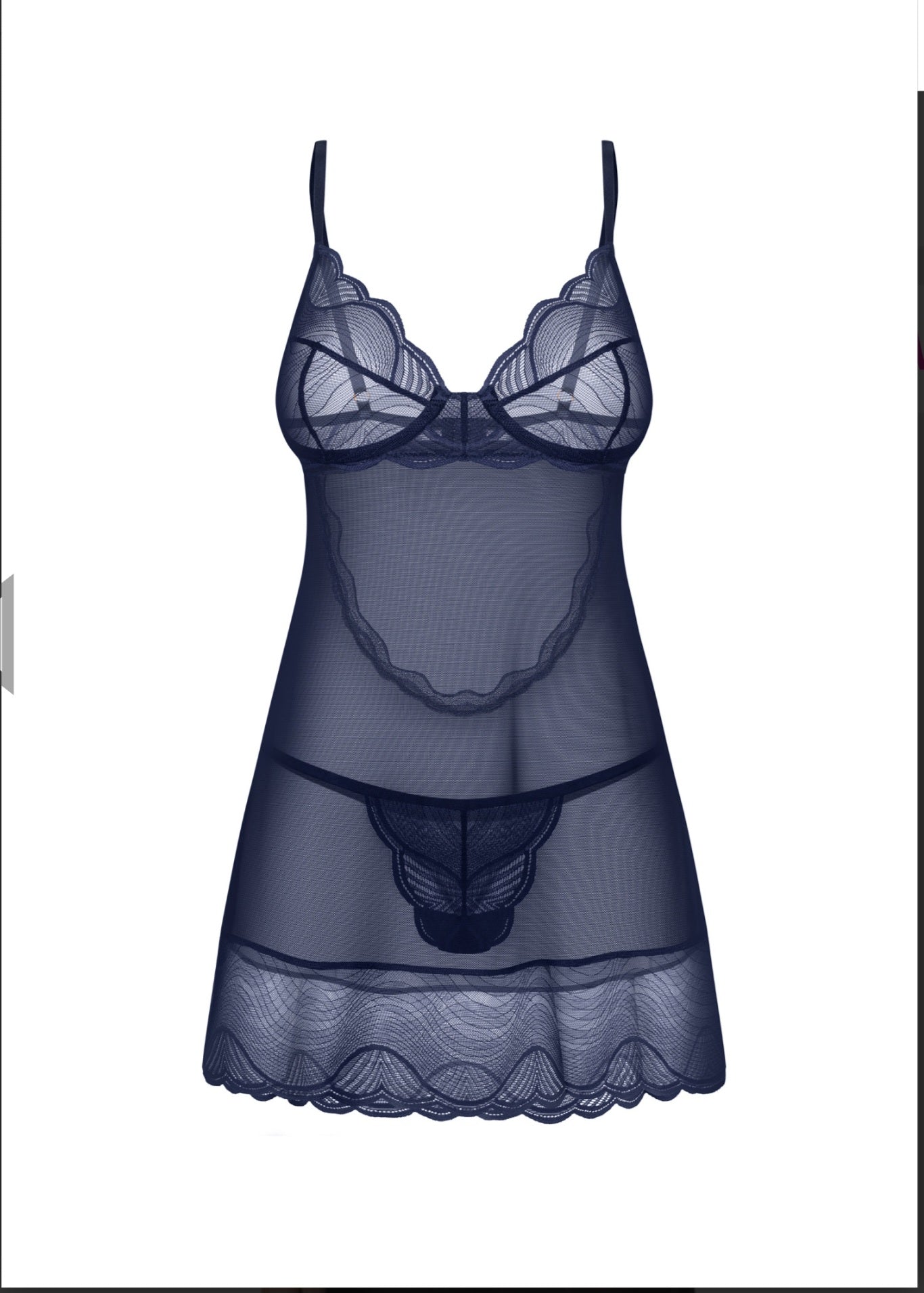 Obsessive Nightly Blue Nachtjurkje & String