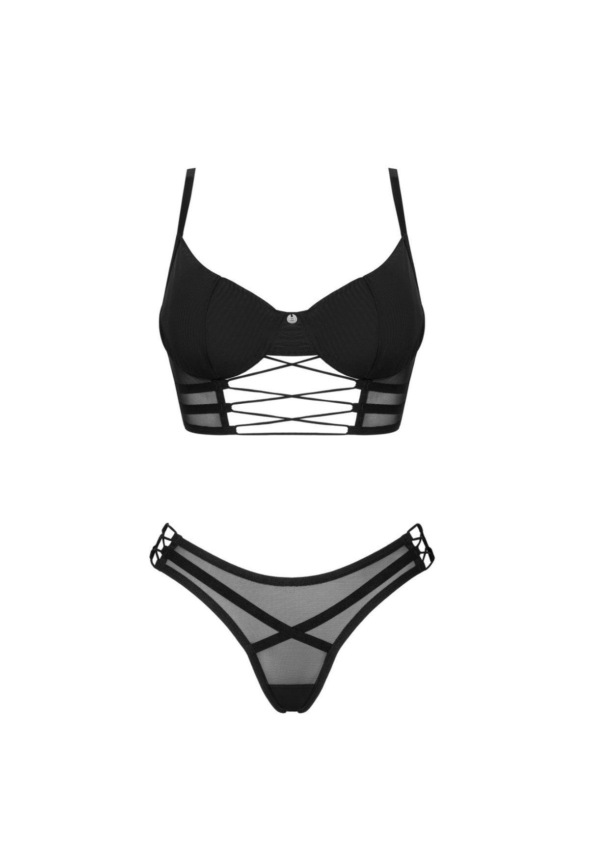 Roxelia – Zwarte BH & String